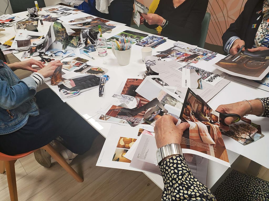 atelier intelligence collective vision board collage projectif